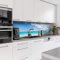 Dedeco Küchenrückwand mit Motiv: Strand V3, 220x60cm, Spritzschutz für Küchen, 5mm-PVC-Rückwand mit UV-Lack glänzend – fugenlos, hitzebeständig, leicht zu reinigen, ohne Bohren, Made in Germany