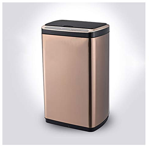 Poubelle Poubelle intelligente avec couvercle en acier inoxydable Poubelle à induction ménagère peut capter de grande capacité poubelle de cuisine, chargement / batterie USB (non inclus) Poubelle circ