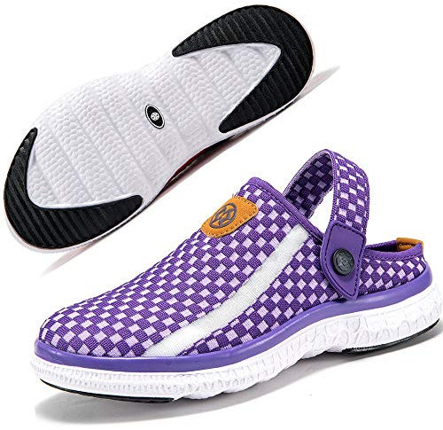 Sabots Mules Homme Femme Sandales Chaussures de Jardin Respirant Amants Pantoufles D'Été Aquatiques de Plage Piscine Chaussons Violet 38