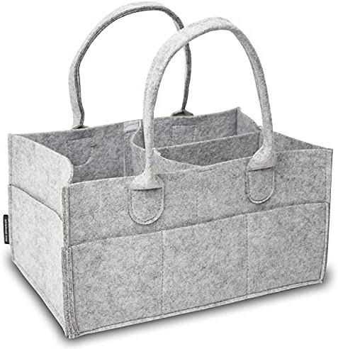 Rubberneck Baby Windel Filztasche - tragbare Wickeltasche, Allzweck Organizer aus Filz (Hellgrau, 33 x 22 x 17 cm)