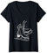 Damen Eiskunstlauf Eiskunstläuferin Eisläuferin Schlittschuhe T-Shirt mit V-Ausschnitt