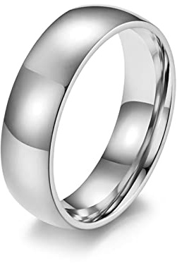 Banemi Retro Ring Herren, Abstrakt Ring Herren Edelstahl Spiegel Hell Partnerringe Größe 62 (19.7)