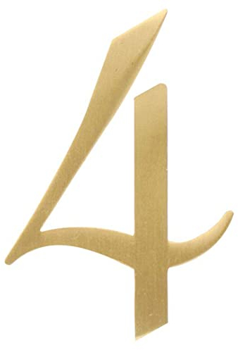 Zayookey Metall Hausnummer aus Messing 2 Zoll (5 cm) Moderne Türnummern Plaque Straße Privatadresse Ziffern Metal Brass House Number (Door Number 4)