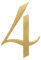 Zayookey Metall Hausnummer aus Messing 2 Zoll (5 cm) Moderne Türnummern Plaque Straße Privatadresse Ziffern Metal Brass House Number (Door Number 4)