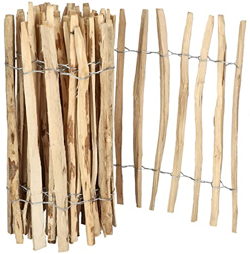 KOTARBAU® Clôture en lattis enroulable - 5 m - En lattes de noisetier - Pour plantes et pelouses - 70 cm - Clôture de châtaignier - Clôture de jardin - Distance entre les lattes : 3 à 4 cm