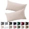 Soifox Kissenbezug 40 x 80 2er Set - Kopfkissenbezug 40x80 Beige 100% Mikrofaser bügelfrei & knitterfrei mit Reißverschluss