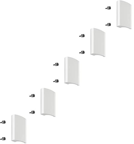SOTECH 5 piezas Manilla para puerta DELEA (82 x 52,5 x 20 mm, Distancia entre agujeros 48 mm) Tirador para puerta aluminio blanco brillante con atornillado oculto
