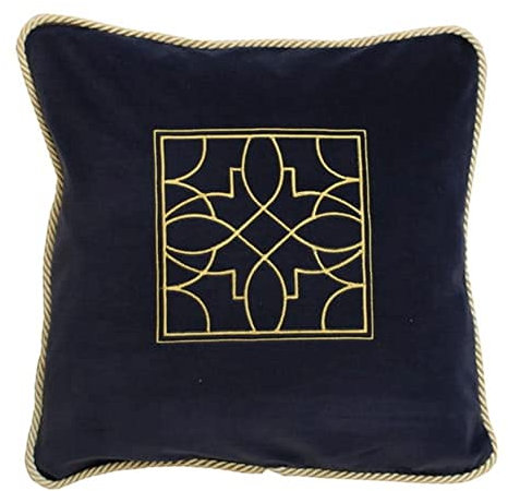 DECORATORE Bestickter dekorativer Kissenbezug Art Deco Velvet Premium - Bauernhof Kissenbezüge - Samt Kissenbezüge - Sofakissen mit verstecktem Reissverschluss - Personalisierung - 45x45cm