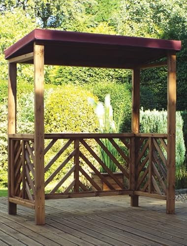 Charles Taylor Dorchester BBQ Shelter (Burgundy Roof Cover) - L100 x W170 x H196 - Fully Assembled - Burgundy