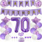 Yunchu Online 70. Geburtstag Dekoration Mann Frau Lila - Tortendeko, White Party Deko, Ballon - Geschenk für 70 Jahre