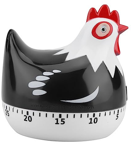Cartoon Chicken Kitchen Timer, Mechanischer Timer, Schöner Eieruhr Huhn, Manueller Eieruhr Lustig zum Kochen Backen (Leer)