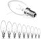 Luxvista 10 x Clear Candle Small Edison Screw Cap SES E14 Lamp Light Bulbs 62W Bulbs, Warm White 2700K, Classic C35 Dimmable Screw in LED Replacement Light Bulb for Chandelier, Touch Lamp, AC 220-240V