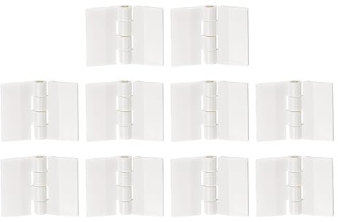 sourcing map 10Pcs Acrylic Hinges, 1 x 1.34 Inch Mini Hardware Folding Hinges Piano Hinges for Case Box Handicrafts, White