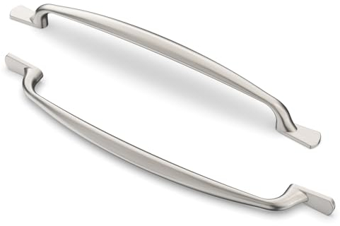 FURNIWARE Pack of 10 Cabinet Handles, 160mm(6.3 Inch) Hole Center Brushed Nickel Cabinet Pulls Kitchen Door Handles Hardware Pulls Kitchen Cabinet Door Handles