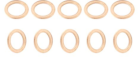 DTGN 10mmx14mmx1mm(IDxODxT) Plat Cuivre Étanchéité Rondelles - 20 Paquet | Bonne pour Industriel Machines M10 Vis Cuivre Plat Anneau Joint