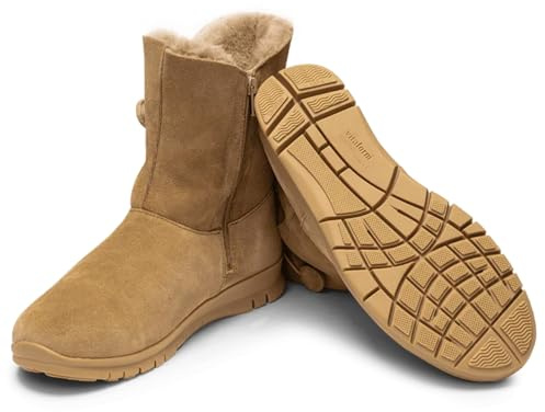 VITAFORM Winterboots Damen gefüttert – Gefütterte Stiefel für Damen – Rutschhemmend, Leicht und besonders Warm beige/taupe 40