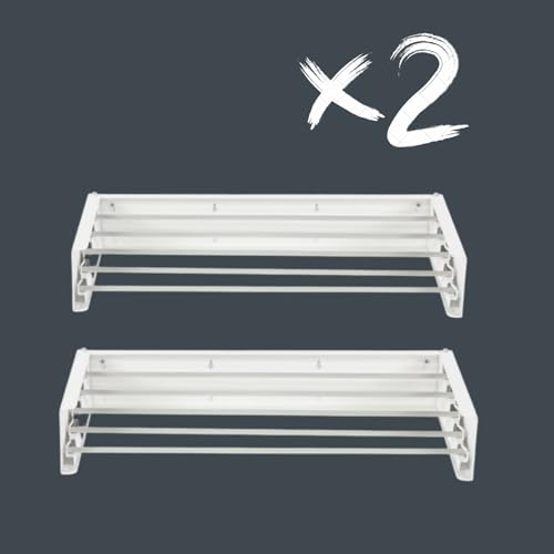 Foxydry Hide Wandwäscheständer für Balkon und Wand, ausziehbarer Wäscheständer für Innen- und Außenbereich, 2 Stück, 101 x 50 x 11,5 cm (2 x 101 cm, limitierte Edition))