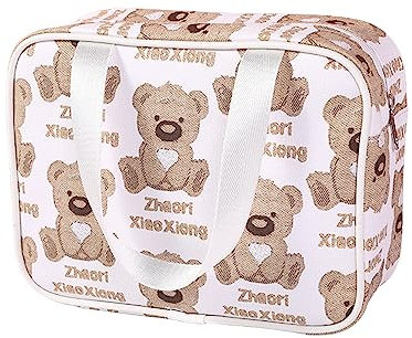 Trousse de Toilette Ours, Sac cosmétique avec Motif Ours, Sac de Voyage de Grande capacité pour Articles de Toilette pour Femmes et Filles, Organisateur de Trousse de Maquillage pour Les Boiler
