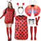 FORMIZON Marienkäfer Kostüm Damen, Große Größen Ladybug Kostüm, Rot Marienkäferkostüm mit Glühende Flügel und Haarbänder, Faschingskostüme Damen Marienkäfer für Karneval Dress Up Party Cosplay