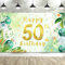 Banner 50 Geburtstag Deko Frauen Männer, Grün Gold 50 Geburtstag Deko Banner, Deko 50. Geburtstag, Geburtstagsdeko 50 Jahre, Extra Große Stoff Hintergrund Geburtstags Party Deko 185×110cm