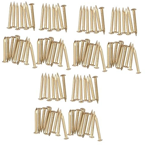 Mikikit 600 Stk Nägel Aus Messing Stumpfentferner Feuerdose Mini-nagelset Nagel Aus Messing Betonnägel Stahlnägel Für Holz Nägel Für Scharnierkästen Fingernagel-kit Kleines Kupfer Möbel