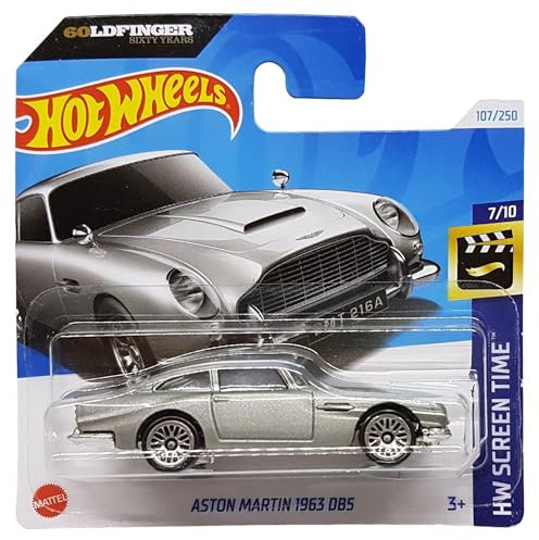 Hot Wheels - Aston Martin 1963 DB5 - HW Screen Time 7/10 - HTB36 - Short Card - 007 James Bond - 60 Goldfinger Sixty Years - Mattel 2024-1:64