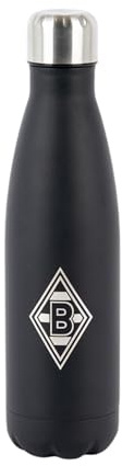 Borussia Mönchengladbach Trinkflasche Raute | Offizieller Fanartikel Fohlenshop | Metall, 0.5L | Für Kalte & Warme Getränke | Mit Vereinslogo