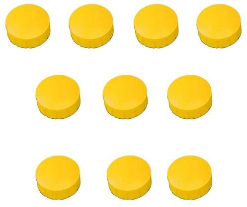 Magnete Papiertiger Ø 24mm, Haftmagnete für Whiteboard, Kühlschrankmagnet, Magnettafel, Magnetwand, Magnet Rund (Gelb, 24mm | 30er Pack)