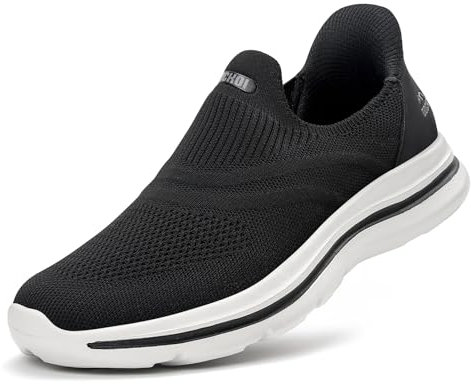 ODCKOI Slip on Sneaker Herren Ohne Schnürsenkel Schuhe Outdoor Sportschuhe Laufschuhe Leichtgewichts Atmungsaktiv Hand-Free Freizeit Straßenlaufschuhe Schwarz HEISE-43
