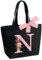 Personalisierte Initialen Tragetasche, Wasserdicht Handtasche Damen, Shopper Tasche Tote Bag mit Innentasche und Reißverschluss Weihnachten Geschenke für Frauen Mutter Freundin Braut Brautjungfern N
