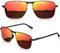 LUENX Sonnenbrille Herren Polarisiert Sonnenbrillen mit Metallrahmen Sunglasses Unisex UV 400 Fahrerbrille Klassische Angeln Outdoor Laufen Fliegerbrille (Rot)