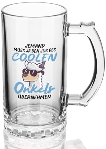 Joymaking Bierglas für den Besten Onkel - 0,5L Biermug - Cooler Geschenk für Weihnachten und Geburtstag