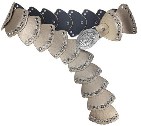 Ausgehöhlter Fächerförmiger Gürtel Westlicher Bund Hosengürtel Modischer Hüftgurt Kleidergürtel 2000er Jahre PU Gürtel Taillenornamente