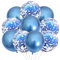 DazzJoy Luftballons Blau, 10 Stk Metallic Blaue Luftballons Geburtstag, Ballons Blau Taufe Deko, Blaue Konfetti Luftballons für Junge Mädchen Geburtstag, Babyshower, Hochzeit Jubiläum,Taufe Dekoration