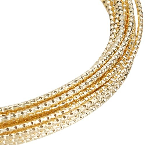 DELORIGIN 5m 14K Gold Plated Wire 1.5mm Round Half Hard Bead Cord Copper Wire Soft Temper Brass Wire for Bracelet Necklace Charm Beading Craft Jewelry Making Findings Wrapping Gardening