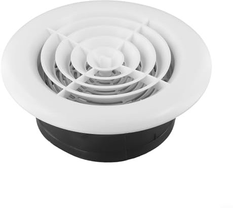 Sandyseptember Rejilla de ventilación redonda ajustable para rejilla de ventilación de ABS con malla incorporada para pared o techo, salida de aire acondicionado (150 mm)