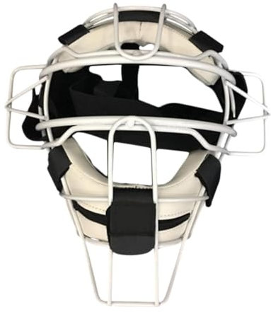 Qianly Baseball-Catcher-Helm mit Draht-Gesichtsschutz für Softball, Kopfbedeckung mit Gesichtsmaske, Weiß