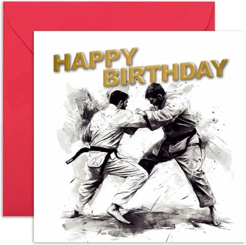 MMA Sports Geburtstagskarte für Ihn – Judo-Geburtstagskarte für Sie oder Ihn – brasilianische Jiu-Jitsu-Geburtstagskarte – BJJ Geschenk – für Sohn, Ehemann, Vater, Onkel, Bruder