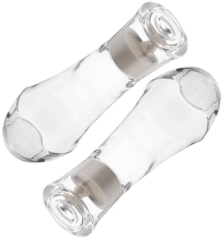 Mundwasserspender aus Glas 8,8 Oz 2 Stück mit Deckelbecher | Wiederverwendbar, für Mundspülung und Tägliche Pflege, Kompakt für Bad und Küche