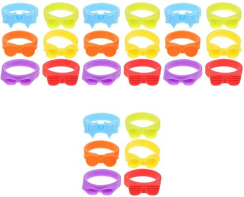 MAGICLULU 4 Sätze Weinflaschenmarker Aus Silikon Für Gläser Partybecher Party-flaschenmarker Dekorativer Weinmarker Wiederverwendbarer Weinmarker Cocktail-marker Soda Kieselgel 6 Stück * 4