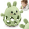 Hasenform Beißring Spielzeug für Baby, Silikon Beißspielzeug für Autistische Kinder, Zahnungshilfe Spielzeug für Neugeborene Babys 3 6 12 18 Monate Jungen Mädchen Ostern Baby Dusche Geschenke, Grün