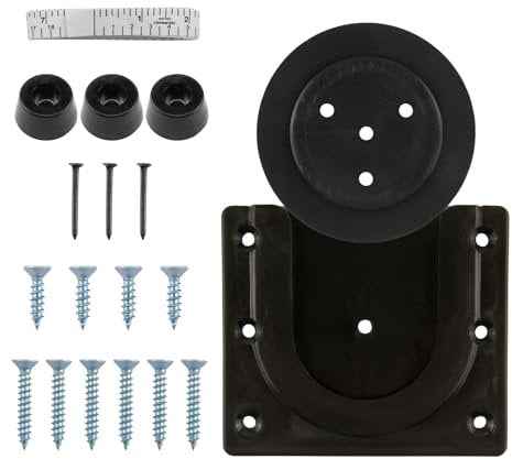 Dart Board Bracket Set - Professional Dartboard Accessories with U-Shaped Groove Design, Screws, Wall Hanging Hooks, and Tape Measure for Secure and Easy Installation