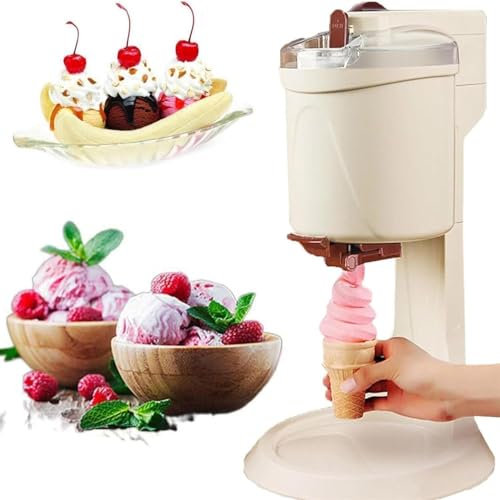 MUMQAQ Soft Serve Ice Cream Machine, Home DIY Kitchen Automatic Mini Fruit Soft Serve Ice Cream Machine, ice Cream Maker Soft Serve for Frozen Yogurt, Sorbet, Gelato, Drinks