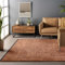 HomebyHome Baumwolle Chenille Teppich Terrakotta 200x290 cm Waschbar, Boho-Stil, Vintage Kelim, Kurzflor, rutschfest & Weich, Einfarbig Meliert, Für Wohnzimmer, Schlafzimmer, Büro & Küche