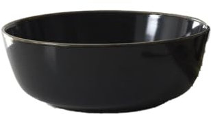 AltoBuy Saladier en Grès Noir Liseré Doré Ø25cm - Medica