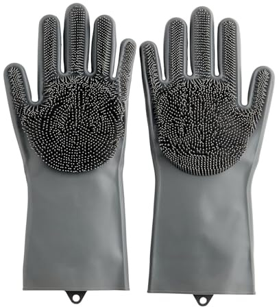 lakeland Silicone Cleaning Gloves Great for bathroom and kitchen cleaning washing cars and Pets with flexible bristles