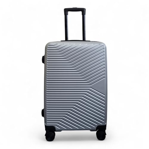 Infinity Medium Suitcase 24 Lightweight Hard Shell Luggage 4 Wheels Spinner 3-Digit Combination Lock Hard Shell Luggage for 15 to 20kg Silver