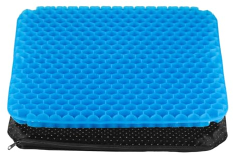 Gel Sitzkissen Bürostuhl Kissen, Waben Gelkissen Orthopädische Gel Kissen, Atmungsaktives Honeycomb Cushion für Rollstuhl Kissens Auto Büro Zuhause, mit Rutschfestem Stoffbezug(40x 35 x 2.4cm)