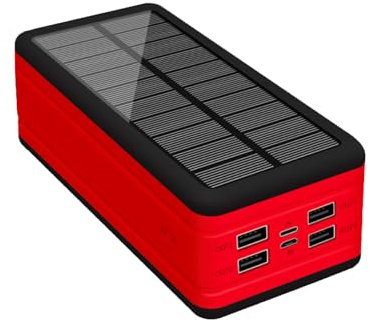Banque d'énergie solaire avec lampe de camping, chargeur portable sans fil, grande capacité, extérieur (40 000 mAh)