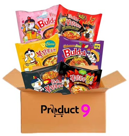 Buldak Noodles 10 Pack Assorted Halal Multipack | Spicy Buldak Instant Ramen Selection | Korean Buldak Noodle Bulk Pack | Premium Korean Comfort Food